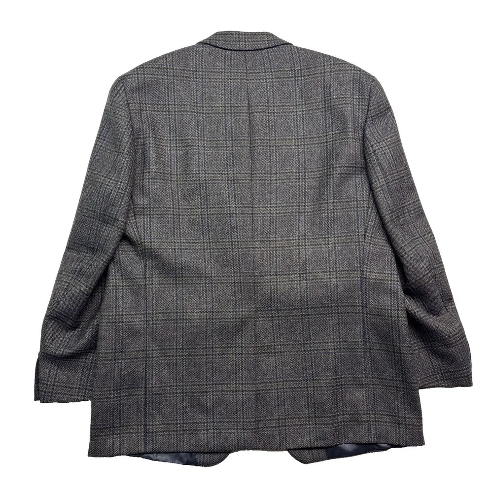 vtg Chaps Ralph Lauren 44R Green Blue Plaid Blazer Jacket Sport Coat Tweed Wool‎